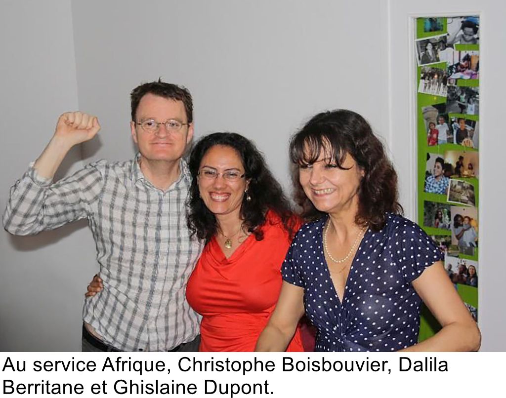 Au service Afrique, Christophe Boisbouvier, Dalila Berritane et Ghislaine Dupont.