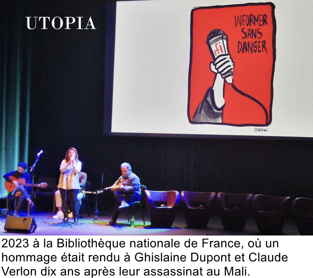2023 à la Bibliothèque nationale de France, où un hommage était rendu à Ghislaine Dupont et Claude Verlon dix ans après leur assassinat au Mali.
