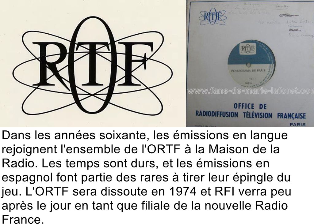Dans les années soixante, les émissions en langue rejoignent l'ensemble de l'ORTF à la Maison de la Radio. Les temps sont durs, et les émissions en espagnol font partie des rares à tirer leur épingle du jeu. L'ORTF sera dissoute en 1974 et RFI verra peu après le jour en tant que filiale de la nouvelle Radio France.