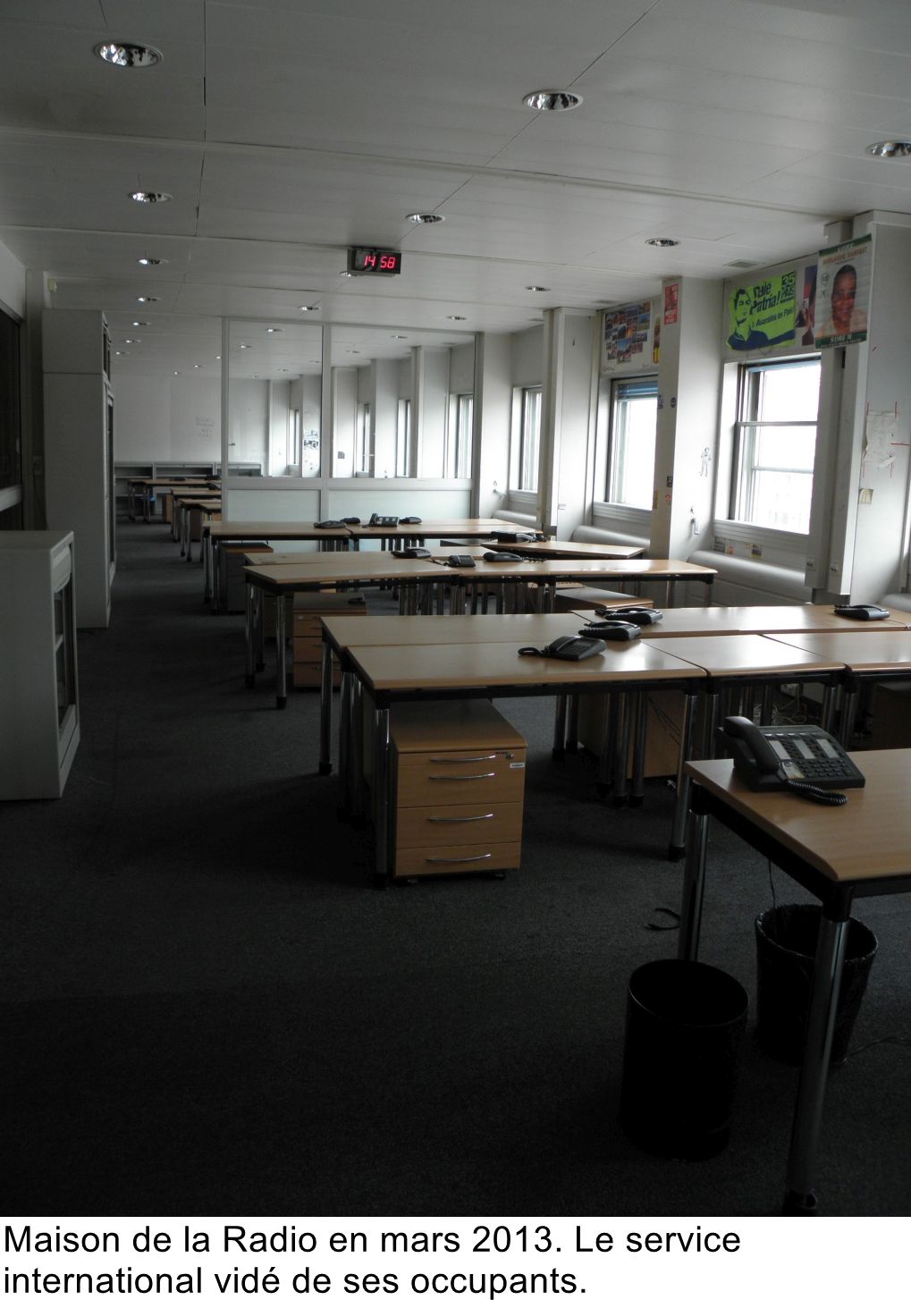 Maison de la Radio en mars 2013. Le service international vidé de ses occupants.