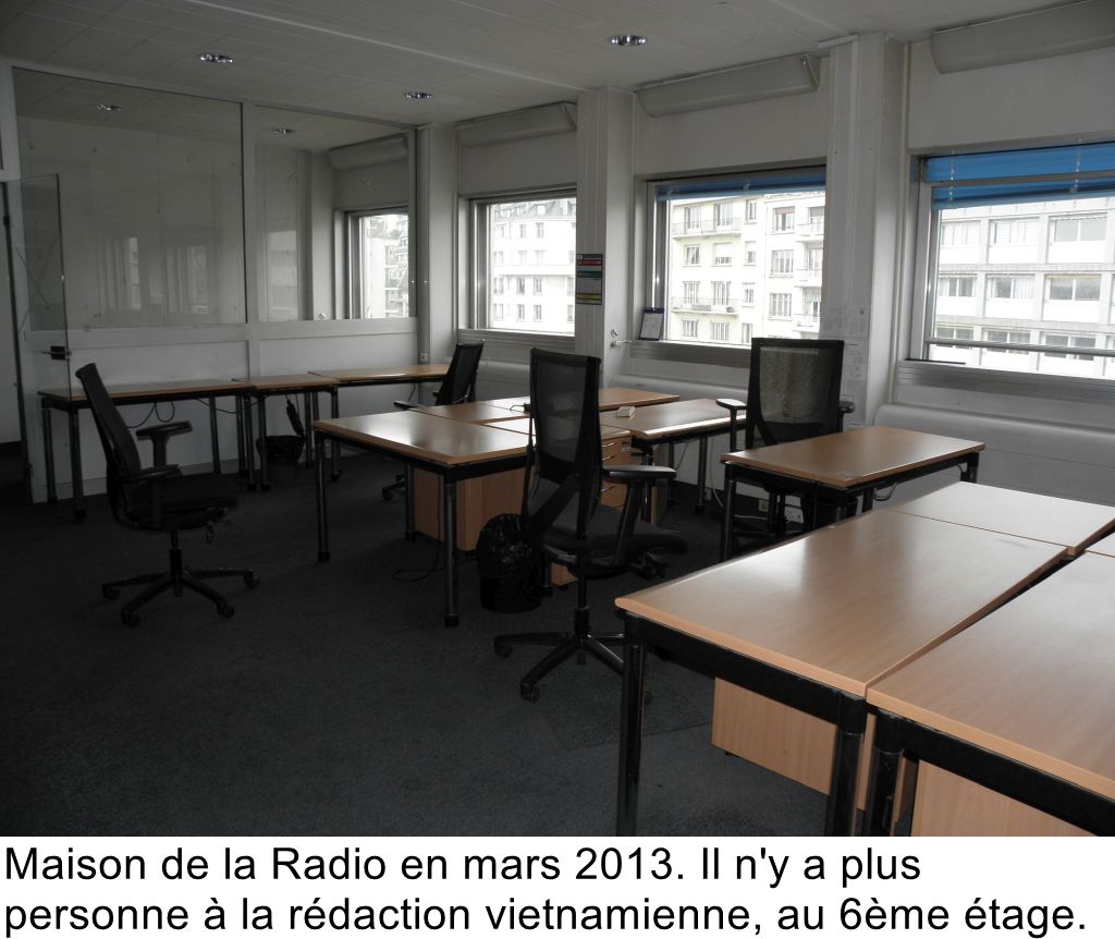 Maison de la Radio en mars 2013. Il n'y a plus personne à la rédaction vietnamienne, au 6ème étage.